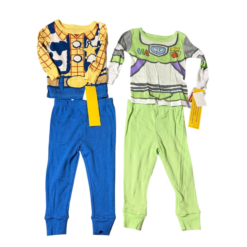 Disney Toy Story Buzz Lightyear Woody Pajama Set 4 Piece 2 Sets Kids 18M